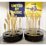 2x Wheat sheaf stage decoration used in the 'United by Music' performance by Mariya Yaremchuck