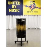 Drum prop from Sam Ryder performance in Grand Final - on wheeled base - Dia 370 x H 920mm