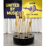 Wheat sheaf stage decoration used in the 'United by Music' performance by Mariya Yaremchuck
