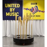 Wheat sheaf stage decoration used in the 'United by Music' performance by Mariya Yaremchuck