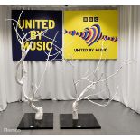2x White trees used in the performance of 'Shum' by Go_A (2020 Ukrainian contestant)