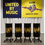 4x Drum Props from Sam Ryder performance in Grand Final - on wheeled bases - Dia 370 x H 920mm