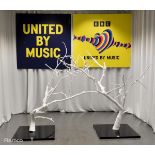 2x White trees used in the performance of 'Shum' by Go_A (2020 Ukrainian contestant)