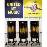 3x Drum Props from Sam Ryder performance in Grand Final - on wheeled bases - Dia 370 x H 920mm