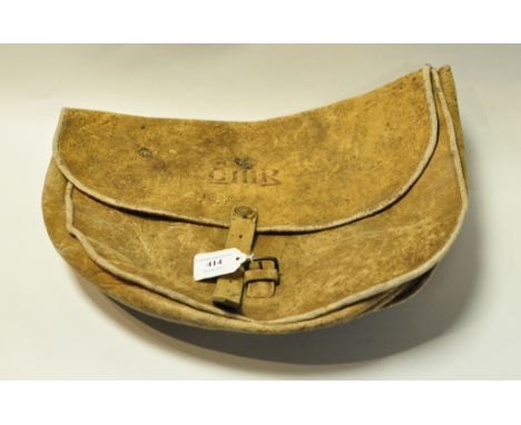 An infantryman's leather food bag, stencilled G III R, and with a XXII Regiment of Foot button to the strap, 41 cm wide