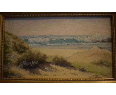 B Millar, Cornish seascape, oil on board, signed, 14 x 24 cm, and its pair (2)
