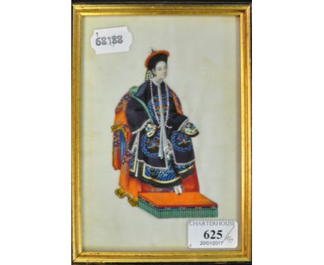 Chinese school, a portrait of a sage, on pith paper, 18.5 x 12.5 cm, and its pair, and a set of six similar (8)