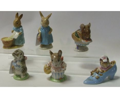 Six Beswick Beatrix Potter figures, including, Cecily Parsley, and Appley Dapply, all BP-2 (6) Condition report Report by NGT