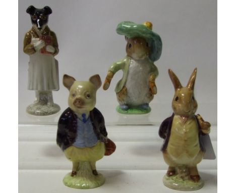 Four Beswick Beatrix Potter figures, Benjamin Bunny, Pigling Bland, Pickles, and Mr Benjamin Bunny, all BP-2 (4) Condition re