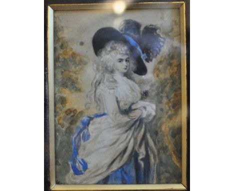 J C S, a portrait of a lady, initialled, inscribed verso, 18 x 13 cm