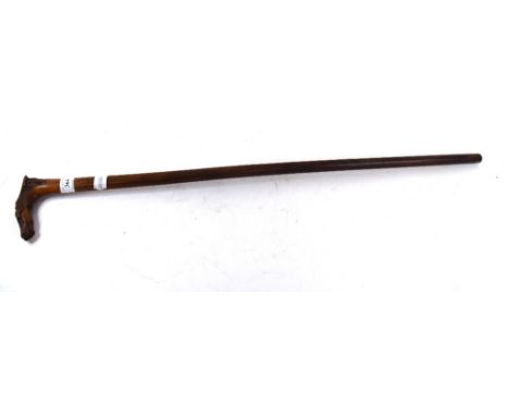 A 19th century Greek carved walking stick