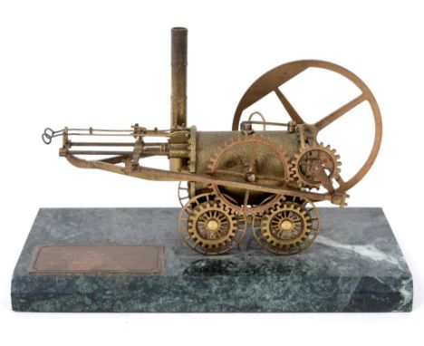 A scratch built scale model of the Pen-Y-Darran locomotive, designed by Richard Trevithick in 1804, becoming the first railwa