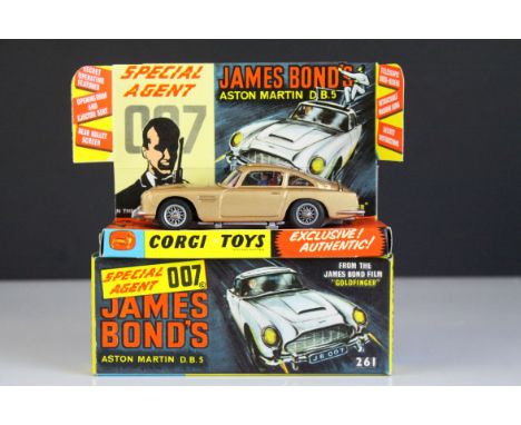 Boxed Corgi 261 James Bond 007 Aston Martin diecast model, complete with figures, unused missiles &amp; secret instructions, 