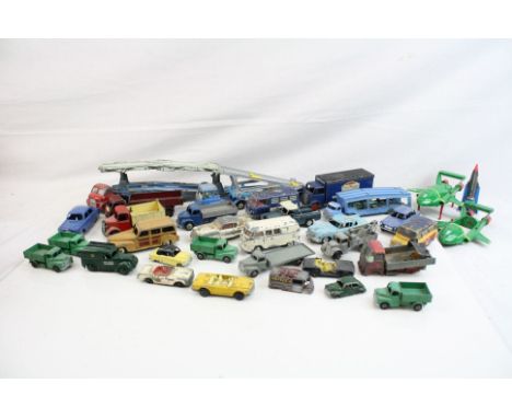 Collection of mid 20th C play worn diecast models to include Dinky, Corgi etc featuring Car Transporters, commercial and road