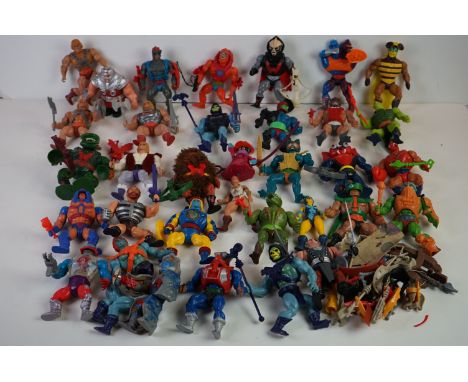 34 x Playworn Mattel He-Man Masters of the Universe action to include Orko, Blade, Teela (missing staff, shield &amp; headres