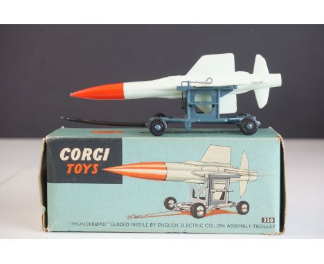 Boxed Corgi 350 Thunderbird Guided Missile by English Electric Co on Assembly Trolley, complete and in good condition with so