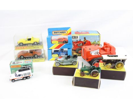 Eight boxed diecast models to include 2 x Dinky (208 VW/Porsche 914 Sports Car in yellow &amp; 221 Corvette Stingray both wit