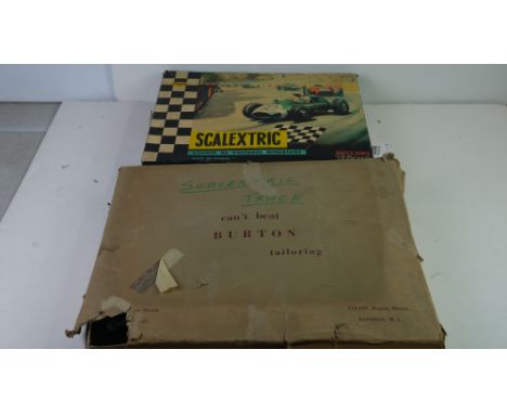 Boxed Scalextric 30T slot car set with both slot cars, accessories unchecked but appear good, with instructions, track contai