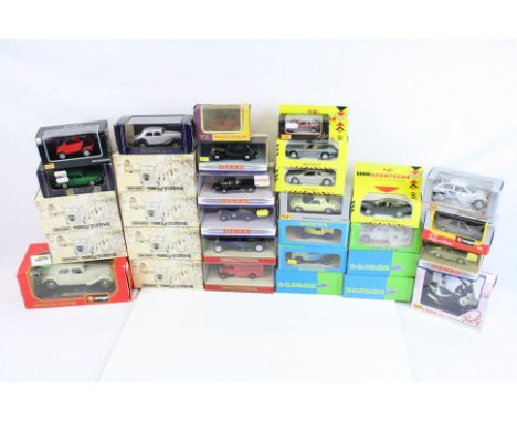 Selection of 30+ boxed diecast models, various manufacturers to include Maisto, Matchbox, Eligor, Dinky etc, gen gd/vg 
