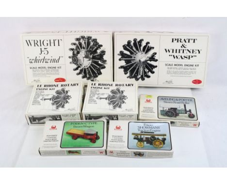 Four boxed unbuilt 1 1/2 scale Williams Bros. plastic engine kits to include Wright J5 'Whirlwind', Pratt &amp; Whitney 'Wasp