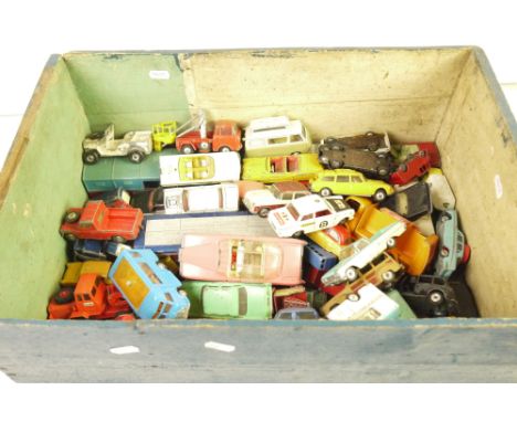 Large quantity of mid 20th C play worn diecast models to include Corgi, Dinky and Matchbox featuring Dinky Thunderbirds Fab 1