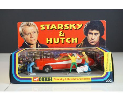 Boxed Corgi 292 Starsky &amp; Hutch Ford Torino diecast model and figure set, complete and near mint, box excellent with very