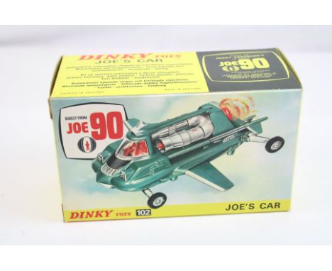 Boxed Dinky 102 Joe 90 Joe's Car diecast model complete and near mint / stock condition, with instructions, inner display sta
