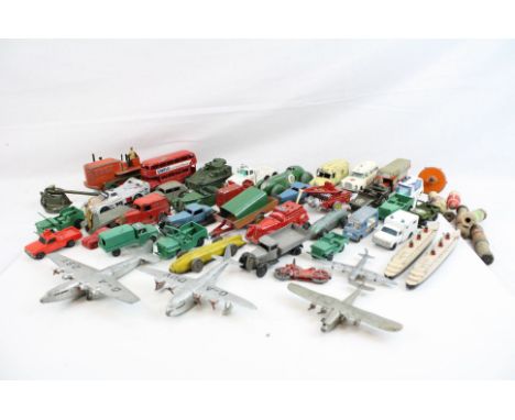 Collection of mid 20th C play worn diecast, tin plate and plastic models to include Chad Valley Wee Kin, Dinky and Triang, ap