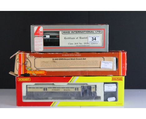 Boxed Lima OO gauge Eastfield locomotive plus a boxed Hornby R4526 Operating Mail Coach 849 and bixed Hornby R440 GWR Operati