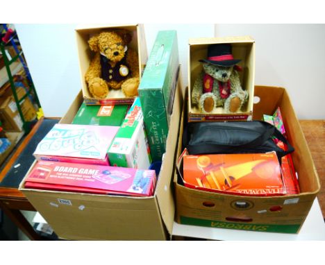 Collection of toys &amp; board games to include Matchbox Motorcity MC-7, 2 x Chad Valley 100th Anniversary Teddy Bears, Scrab