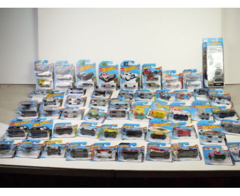 55 x carded Mattel Hot Wheels diecast vehicles 