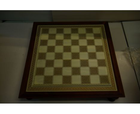Franklin Mint black &amp; white porcelain Chess Set of the Gods, designed by Stewart Feldman. Complete with certificate of au