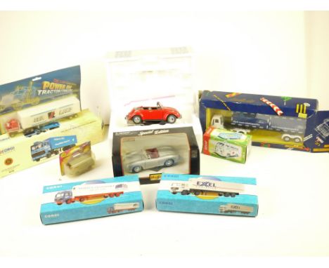 Nine boxed diecast models to include Franklin Mint 1967 Volkswagen Cabriolet in red, Maisto, Corgi, Kovap etc 