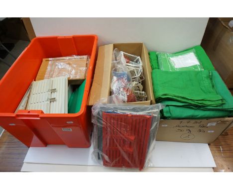 Subbuteo - large selection of mostly unboxed accessories to include floodlights, 30+ pitches, goals, goalposts, goal nets, te