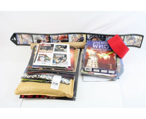 Collection of Doctor Who related ephemera to include a wall hanging containing 7 x original paintings by the British Illustra