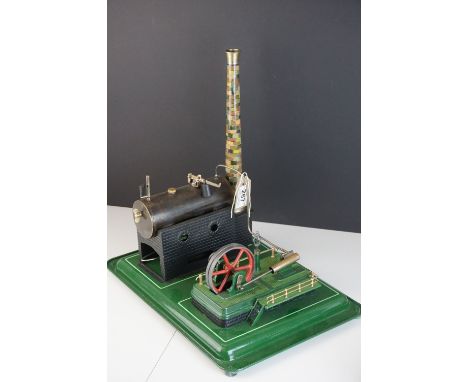 German stationary steam engine plant on green base, base 15" x 10" approx, vg condition 