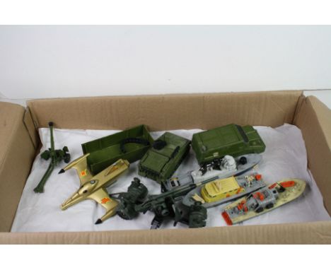Eight Dinky diecast models to include Trident Starfighter, Shado 2, Striker, 88mm Gun, Motor Patrol Boat, Submarine ChaserAir