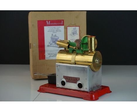 Mamod Minor No 2 Stationary Steam Engine with custom Mamod logo to one side, custom box, vg condition 