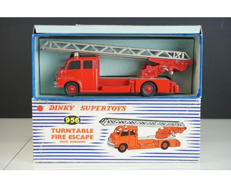 Boxed diecast Dinky Supertoys 956 Turntable Fire Escape With Windows, with instructions, box and model gd/vg 