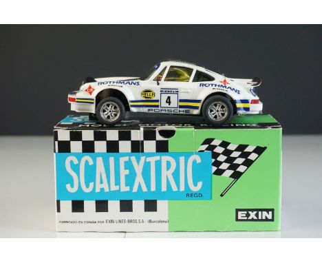 Boxed EXIN (Spanish) Scalextric 4069 Porsche 911 Rothmans slot car with instructions, appears vg 