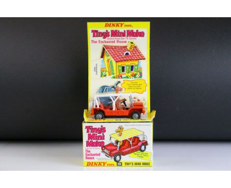 Boxed Dinky 350 Tiny's Mini Moke from The Enchanted House diecast model, complete and excellent with some paint loss to front