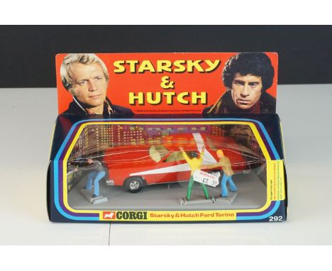 Boxed Corgi 292 Starsky &amp; Hutch Ford Torino diecast model and figure set, complete and near mint, box excellent with very