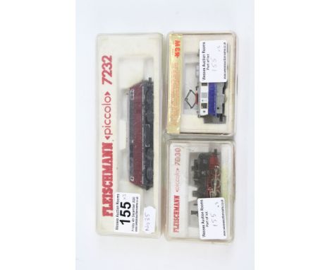 Three cased Fleischmann Piccolo N gauge locomotives to include 7232, 7030 &amp; 7969 