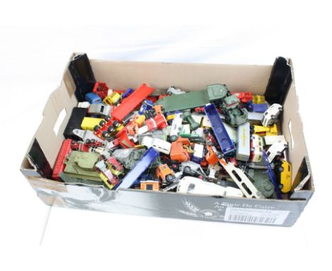 Quantity of play worn diecast models featuring various scales to include Matchbox, Dinky and Continental examples, many comme