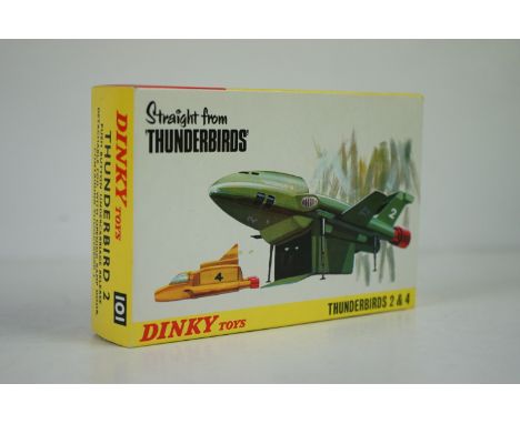 Boxed Dinky 101 Thunderbirds 2 &amp; 4 diecast model complete and in near mint / shop stock condition, slight sticker lift on