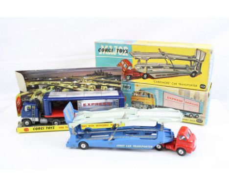Two boxed Corgi Major diecast models to include 1137 Ford Tilt Cab H Series with detachable Trailer and 1101 Carrimore Car Tr