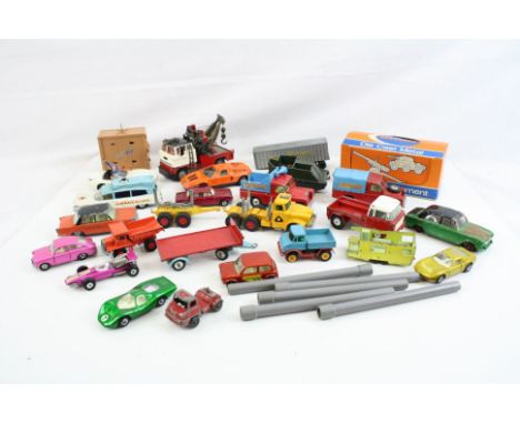 22 x playworn diecast vehicles from Corgi, Dinky, Lesney, Lone Star, etc to include Corgi James Bond Toyota 2000 G with both 