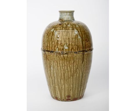 ‡ William 'Bill' Marshall (1923-2007) a stoneware vase, shouldered form with waisted cylindrical neck, decorated with a simpl