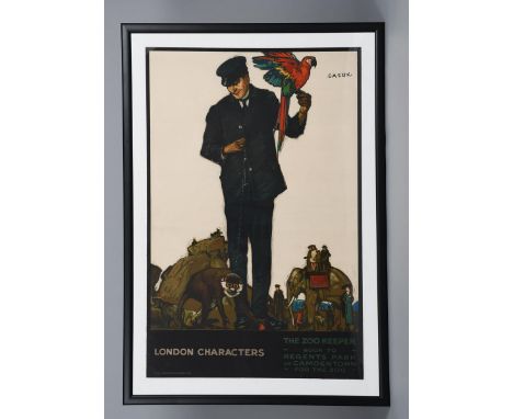 Elijah Albert Cox (1876-1955) London Character's The Zoo Keeper, 1920 a London Electric Railways poster, lithographic print, 