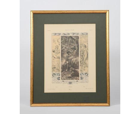 G Sturm Primavera (Spring) lithograph in colours, numbered 56, printed by Verlag von Gerlach &amp; Schenk, Vienna, for Gerlac